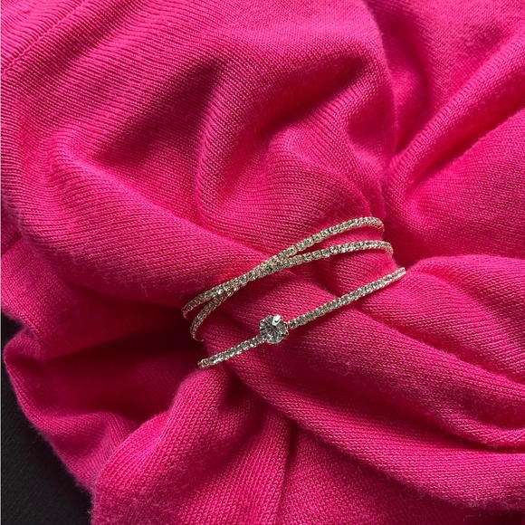 WEDDING SPECIAL 🎄 Dainty Rhinestones Bracelet.  Stunning Three Bands - Picture 3 of 12